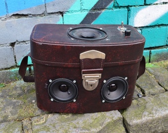 The Leather Sneaky Peaker Boombox Suitcase