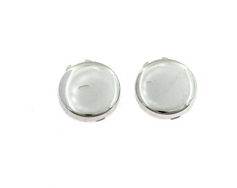 Copri bottoni in argento 925 sterling anallergico placcato oro bianco diametro 16 mm peso 3,5 g