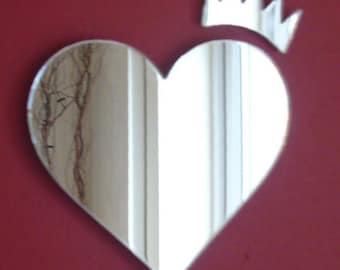 Heart and Crown Mirror - 5 Sizes Available