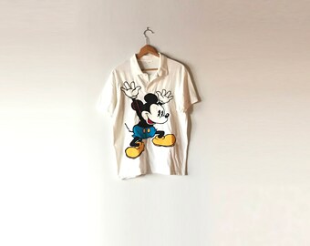 80s MICKEY POLO // Medium-Large // Vintage // Vtg // Mickey Shirt // Mickey Mouse Shirt // Mickey Mouse Polo // Mickey Shirt // Polo Shirt