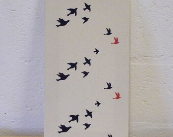 Flock of birds canvas