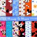 Mickey & Minnie gift for boys.gift for girls.digital scrapbook -We have a lot of Disney,s digital papers.Please look them.