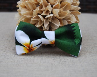 Colorful Hawaiian print bow ties