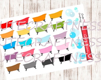 Bath tub stickers planner bath time
