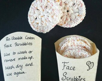 Reusable cotton face scrubbies