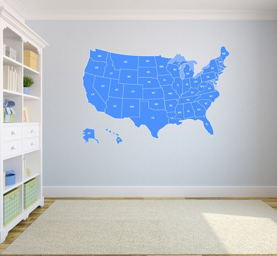 large us map wall decal united states us map vinyl art wall