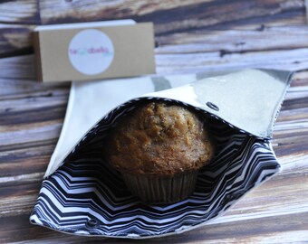 Bag reusable washable, reusable snack bag, bag reusable Sandwich, snack bag, lunch bag, waterproof, washable, gray