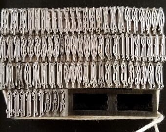 Vintage Metal Letterpress Type 36 Point Monogram font