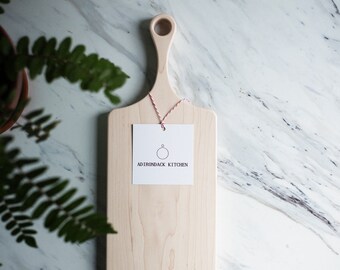 Classic Small Maple Wood Cutting Board with Handle, Wood Serving Board, Paddle Board