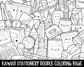 Download Marshmallows Doodle Coloring Page Printable Cute/Kawaii