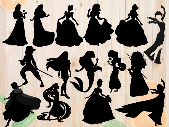 Disney Princess Svg Disney Princesses Silhouettes Svg Dxf