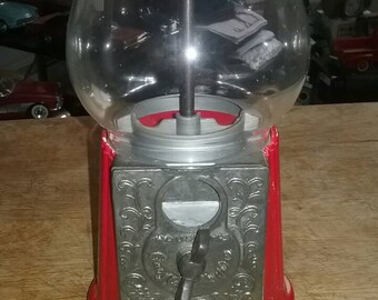 Vintage cast iron gumball machine 9.5 " × 5.5"