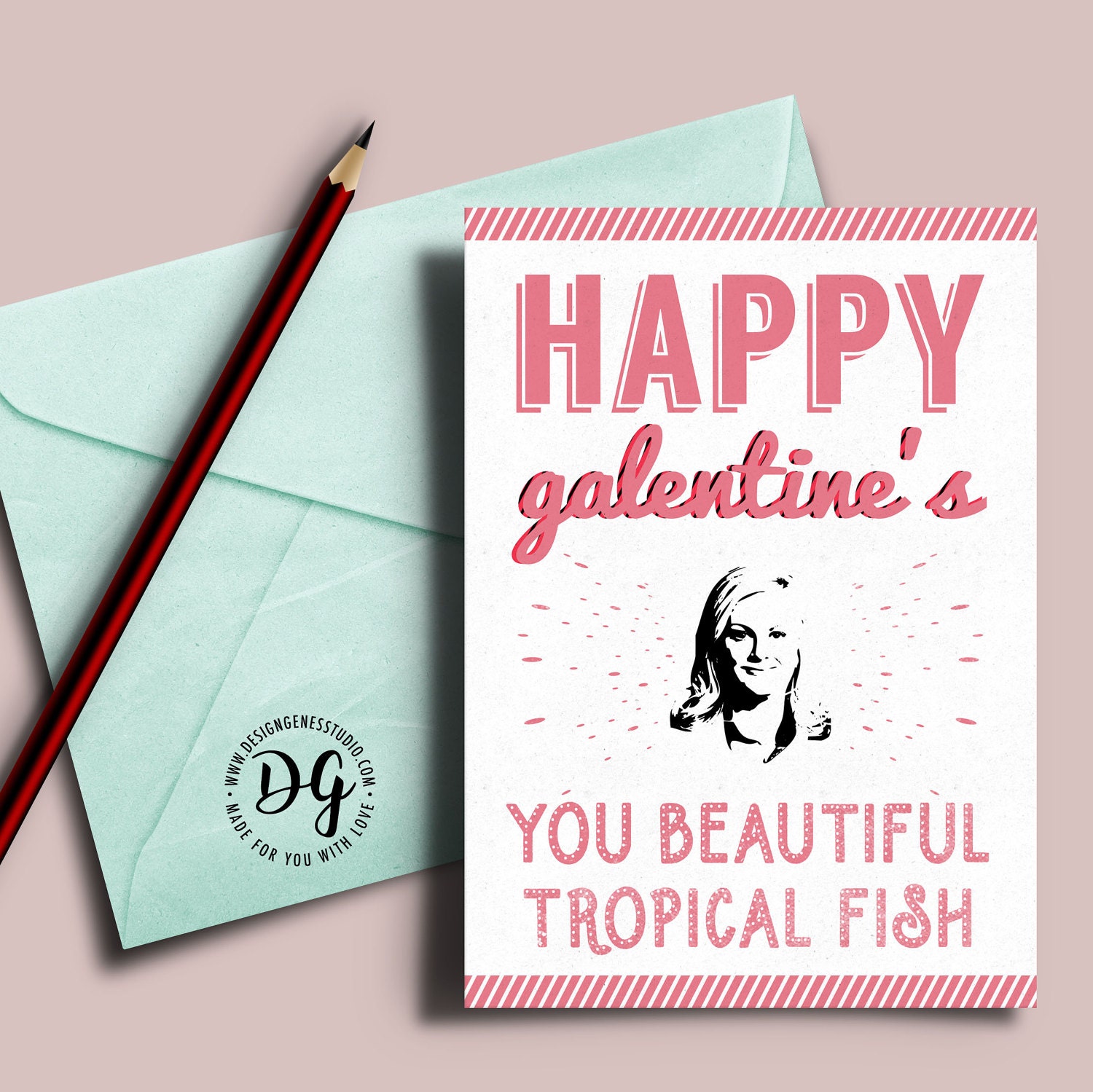 Happy Galentine's day card Leslie Knope quote Happy1500 x 1499