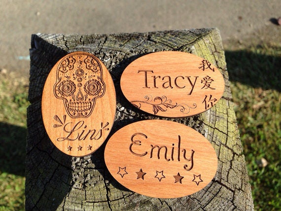 Custom Wood Name Tags