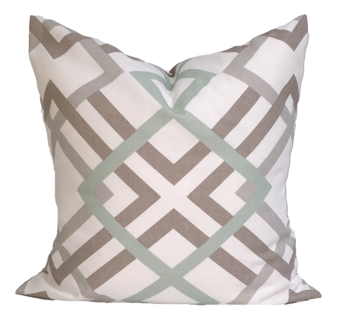 Pale GREEN Pillows. Green Tan Decorative Pillow Cover.Gray