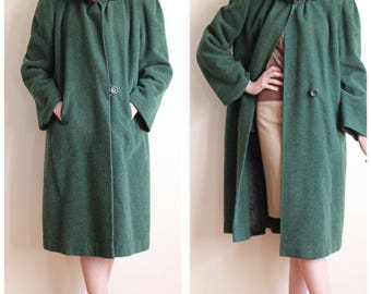 1930s Coat // Green Fredessa Wool Coat // vintage 30s coat