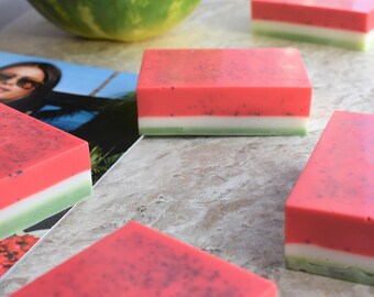 Watermelon Soap - Glycerin Soap - Fruit Soap - Soap Base/Dye/Scent - Summer Soap - Kids - Gifts - Watermelon - Soap - Soap Bar