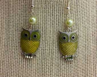 Yellow Owl Earrings