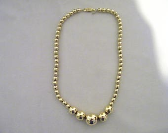 Vintage Napier Goldtone Bead Necklace