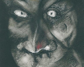 Original Drawing 'Cat-Man-Do' approx. 4" x 6"