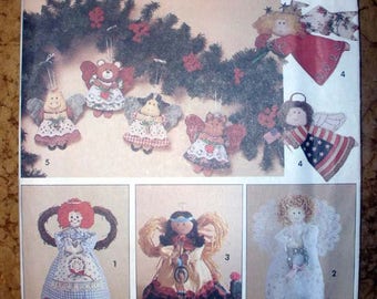 Christmas Decorations, Angel Tree Topper, Ornaments, Crafts Sewing Pattern Simplicity 7549