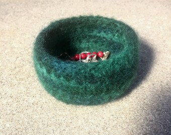 Small Green Felted Bowl