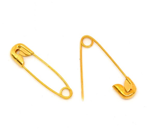 500pcs Gold Plated Safety Pins Brooches 19mm x 5mm 0.75