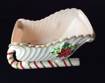 Napco Candy Cane Sleigh Christmas Sleigh X-6445