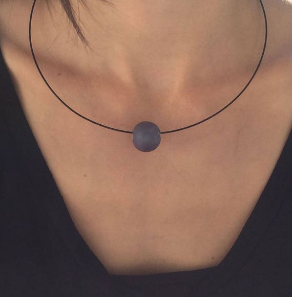 Necklaces Necklace Wooden jewelry dark gray black gray pearl Woodenpearl