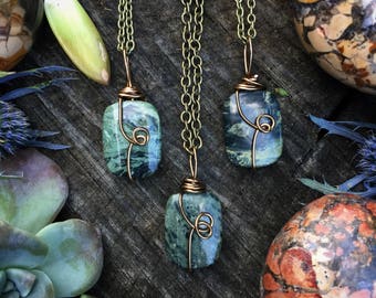 Kambaba Jasper necklace, Kambaba jasper , gemstone necklace