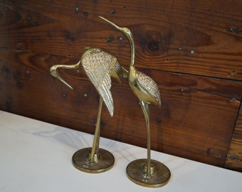 Mid century cranes, Brass cranes, Mid century birds, 1950's crane statues