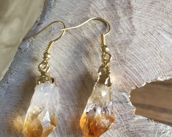 Organic Form Citrine Earrings