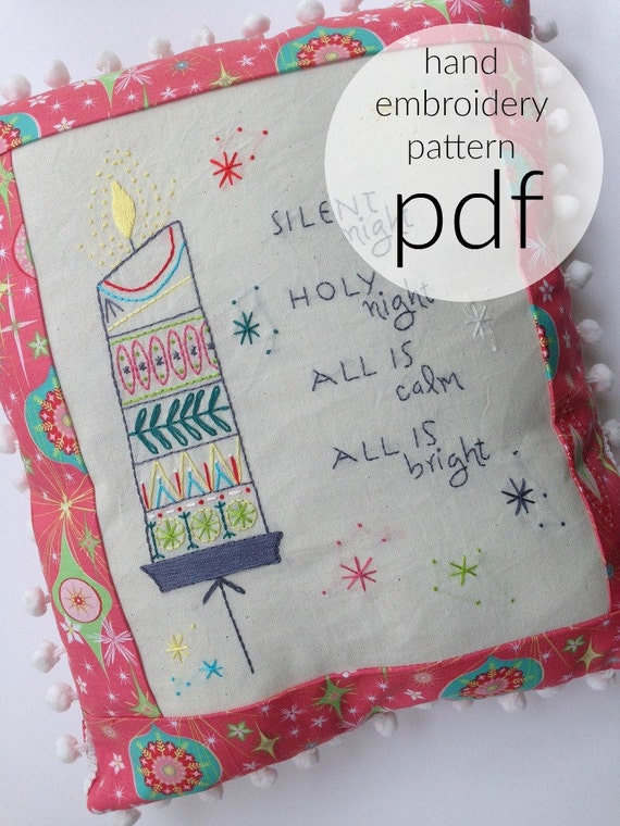hand embroidery pattern christmas embroidery midmod vintage create your own gift card