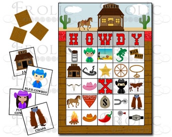 Cowboy Bingo 20 Printable Bingo Cards INSTANT DOWNLOAD