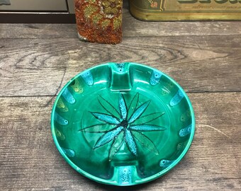 Vintage Ash Tray Floral Round