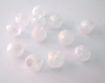10 pearls 8mm white color frosted crystal