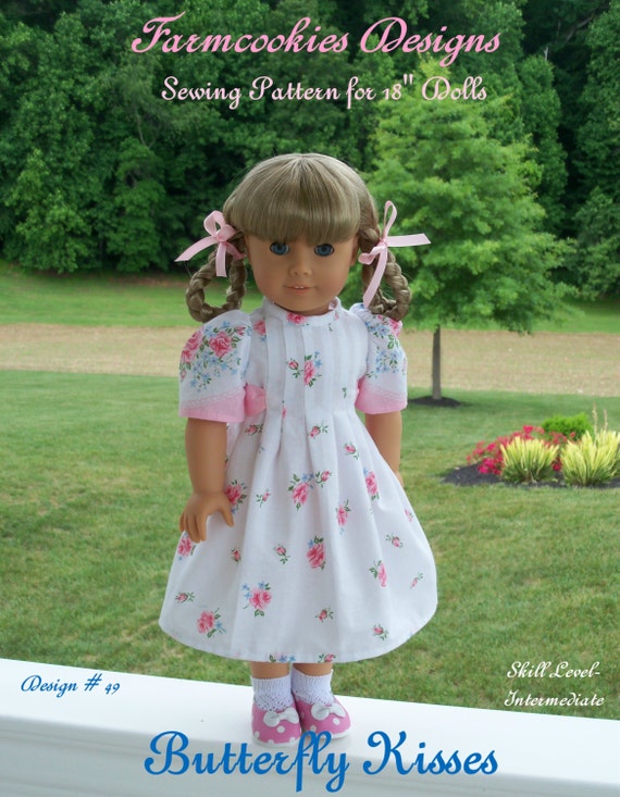 Like American Girl Doll Clothes PRINTED Sewing Pattern / Butterfly Kisses / 18 Inch Doll Clothes for American Girl® Doll