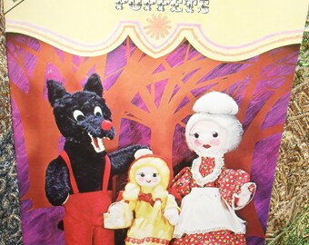 Craft Book - Plush Pelt Puppets - Make it Yourself - toys - Dolls - 1976 -