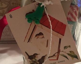 Inspiration Jar Holiday Red and Green Notions Journal Crafting Poodle Red and Green Rickrack