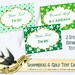 Editable Shamrocks & Gold Food Tent Cards - Place Name Cards - St Patricks Day Irish Celtic Wedding- Custom Customizable Clover