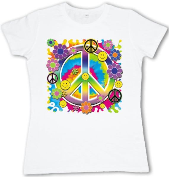 ladies peace sign t shirt fruit of the loom women s size chart