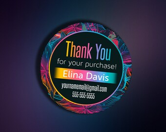 Thank You Stickers - Personalized Label - Chalkboard Stickers - Thank You Cards