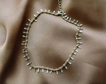 Gold Tip 16K Gold Plated Choker - Gold Necklace - Gold Chain Choker - Gold Chain Necklace - Gold Choker