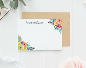 Personalized Stationery Set, Calligraphy, Personalized Note Cards, Personalized Thank You Note Cards, Personalized Stationary Set