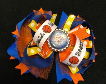 OKC Thunder Basketball Boutique Hair Bow