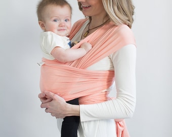 Atlanta Baby Wrap, Pink Baby Sling, Newborn Baby Carrier, Infant Carrier, Baby shower Gift, Peach Infant Wrap