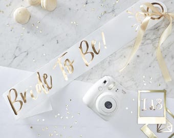 White & Gold Bride To Be Sash, Hen Party Decor, Bridal Party Decor, I Do Crew Sash, Gold Bride To Be Party, Bride To Be Sash, Bridal Party