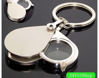 High Quality Portable 8X Loupe Folding Key Ring Magnifier with Key Chain Daily Magnifying Tool