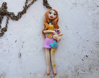 Doll with Teddy Bear