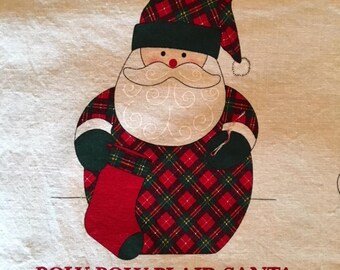 VIP Roly-Poly Plaid Santa Doll Fabric Panel, Santa in Tartan Plaid Suit, VIP Cranston Fabric, Cut and Sew Christmas Doll Crafting